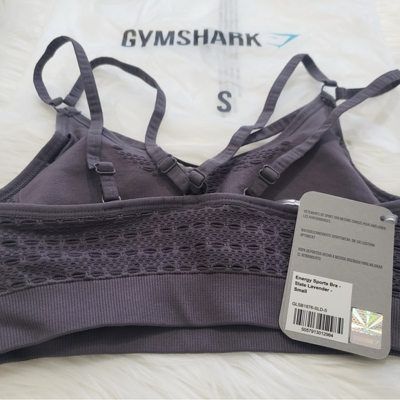 GYMSHARK small sports bra slate lavender new with tags - Picture 3 of 4